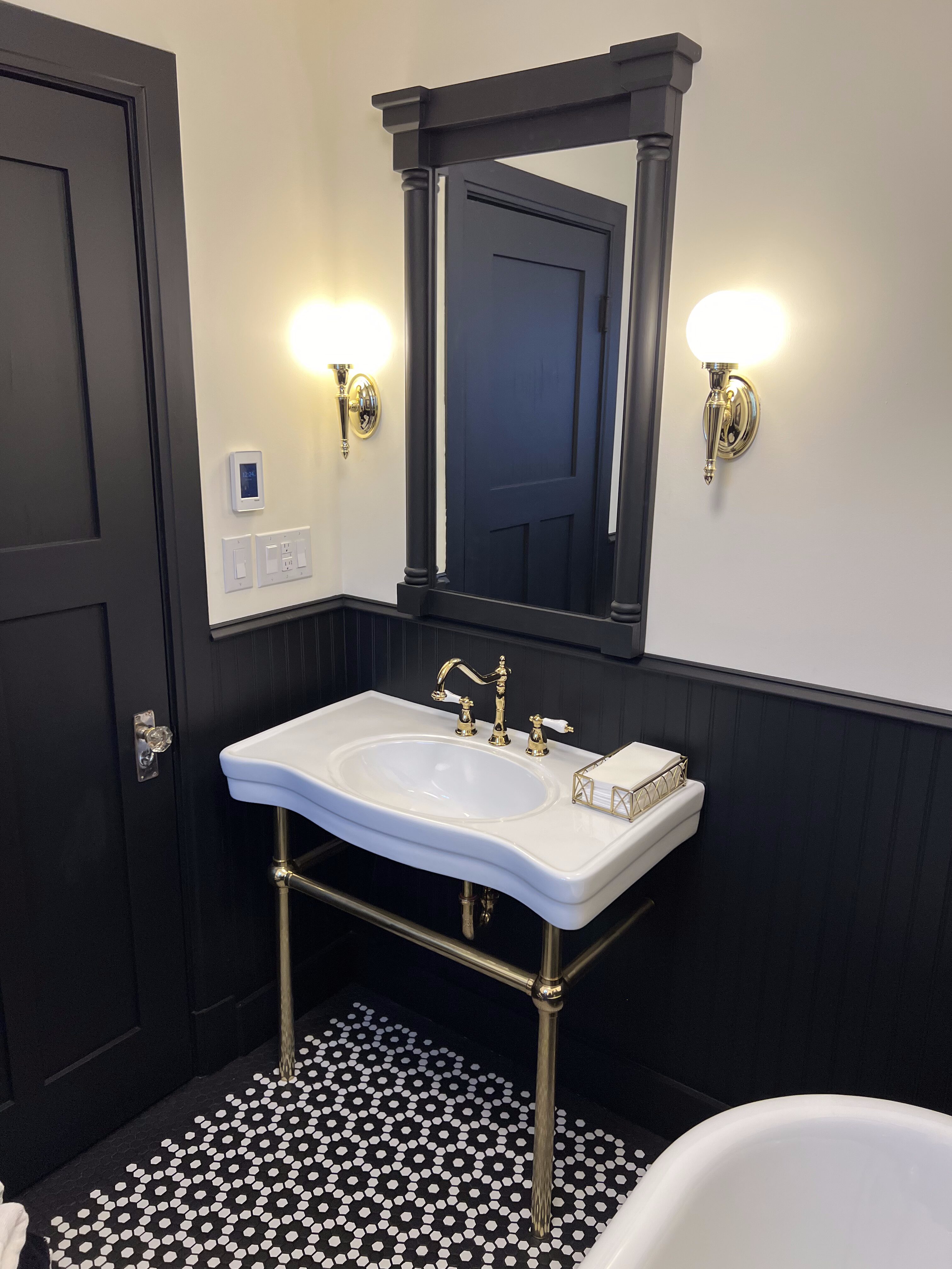Bathroom remodel with tiled walk-in shower in Fairhaven, Bellingham WA by Living By Design