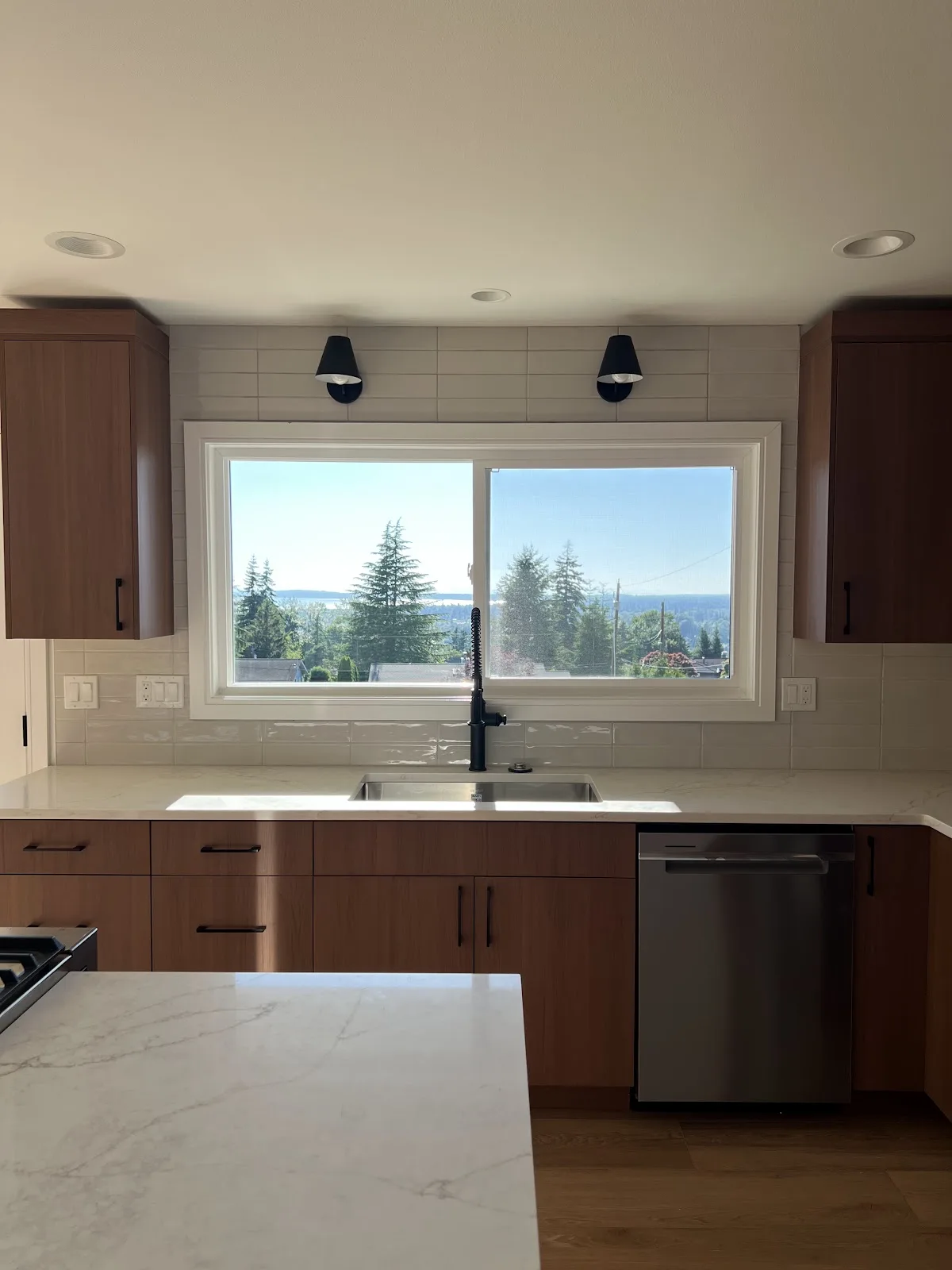 Bellingham rental kitchen, bath and laundry refresh with wood cabinetry and quartz counters in Bellingham, WA — Living By Design (3)