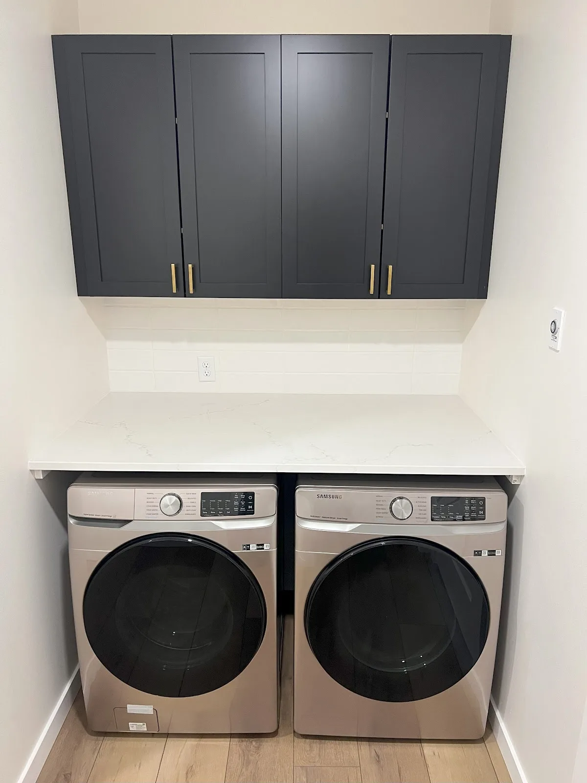 Everson new-build kitchen with navy island and quartz countertops in Everson, WA — Living By Design (7)