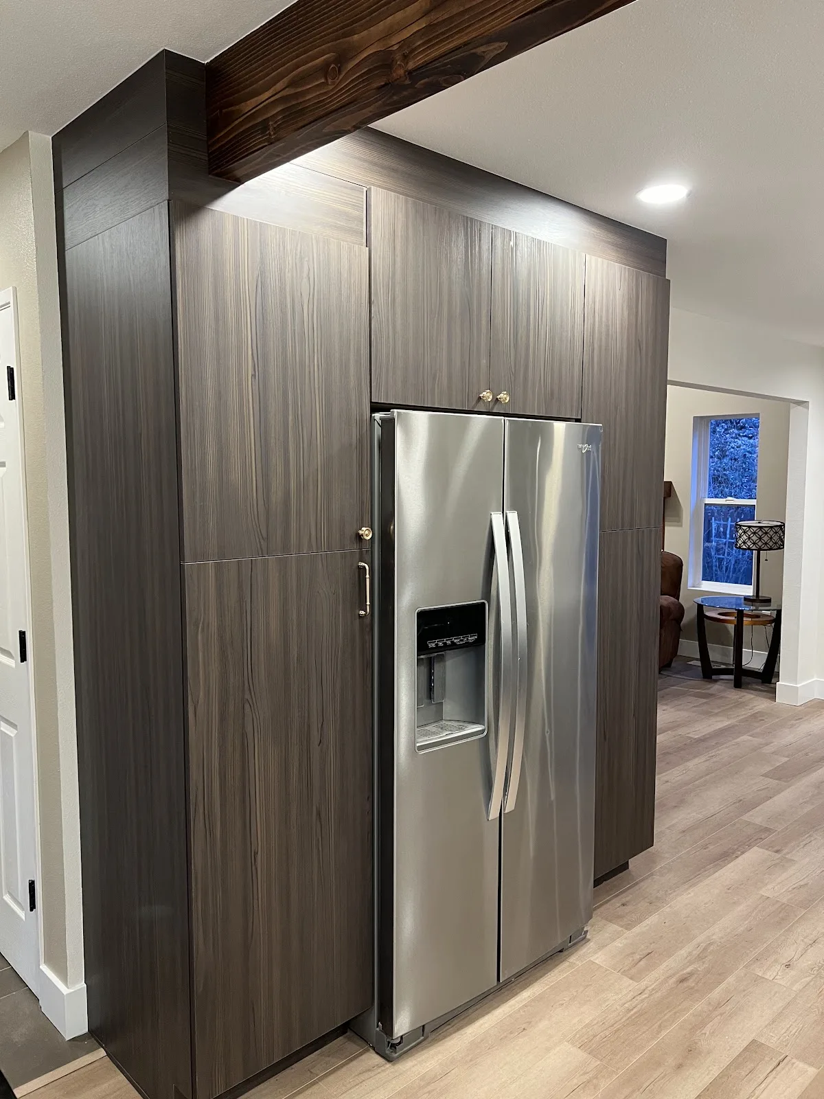 Ferndale kitchen with two-tone cabinetry, quartz counters and tile backsplash in Ferndale, WA — Living By Design (3)