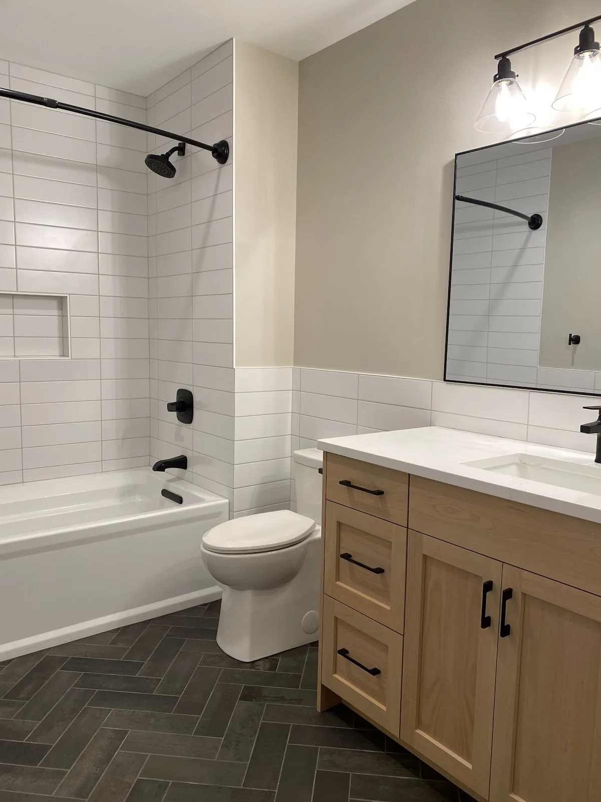 New-construction home in Bellingham with tile floors and tub-shower tile — Living By Design (8)