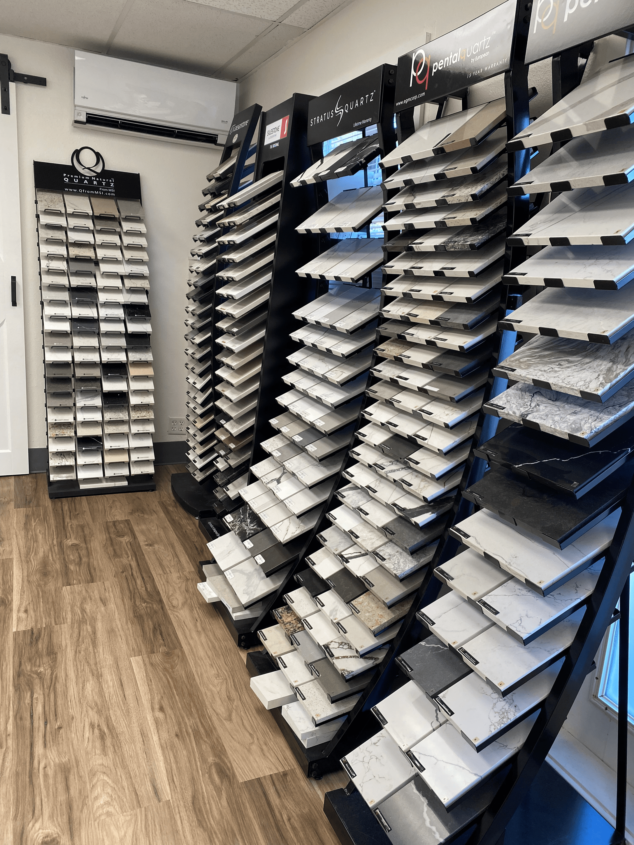 Quartz countertop samples